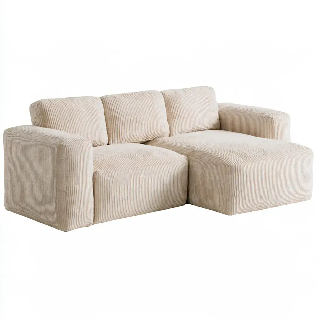Sofá beige de la marca modularsofahaven con asiento alargado y tapizado texturizado, ideal para sala moderna y cómoda.
