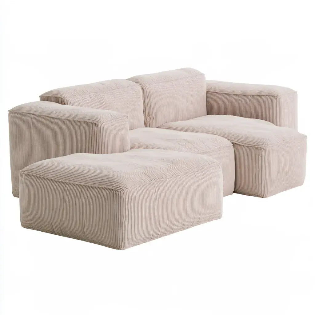 Sofá modular beige con asientos alargados de la marca modularsofahaven, ideal para salas modernas y espacios amplios.