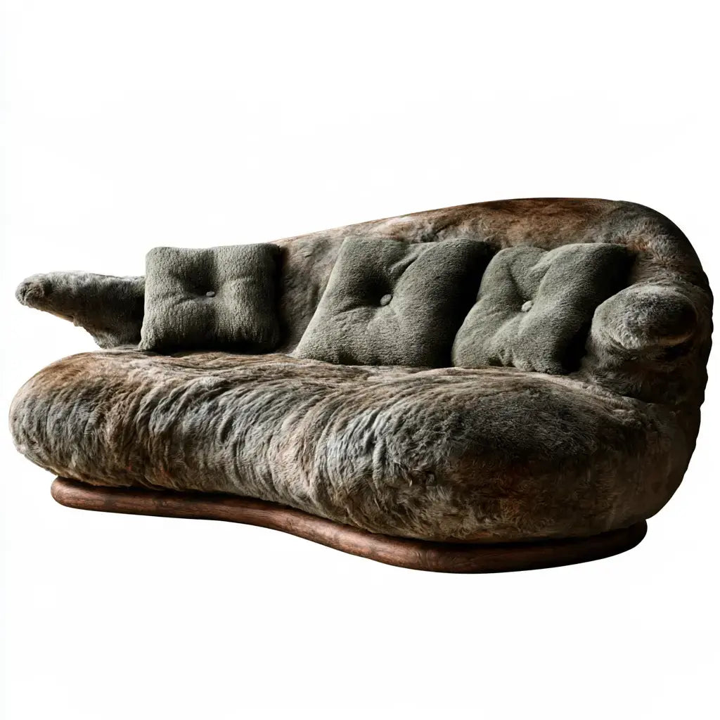 Sofá marrón con tapizado texturizado y brazos redondos de la marca modularsofahaven, ideal para sala moderna.