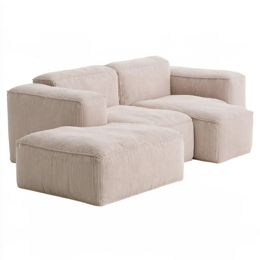 Sofá modular beige con asientos alargados de la marca modularsofahaven, ideal para salas modernas y espacios amplios.