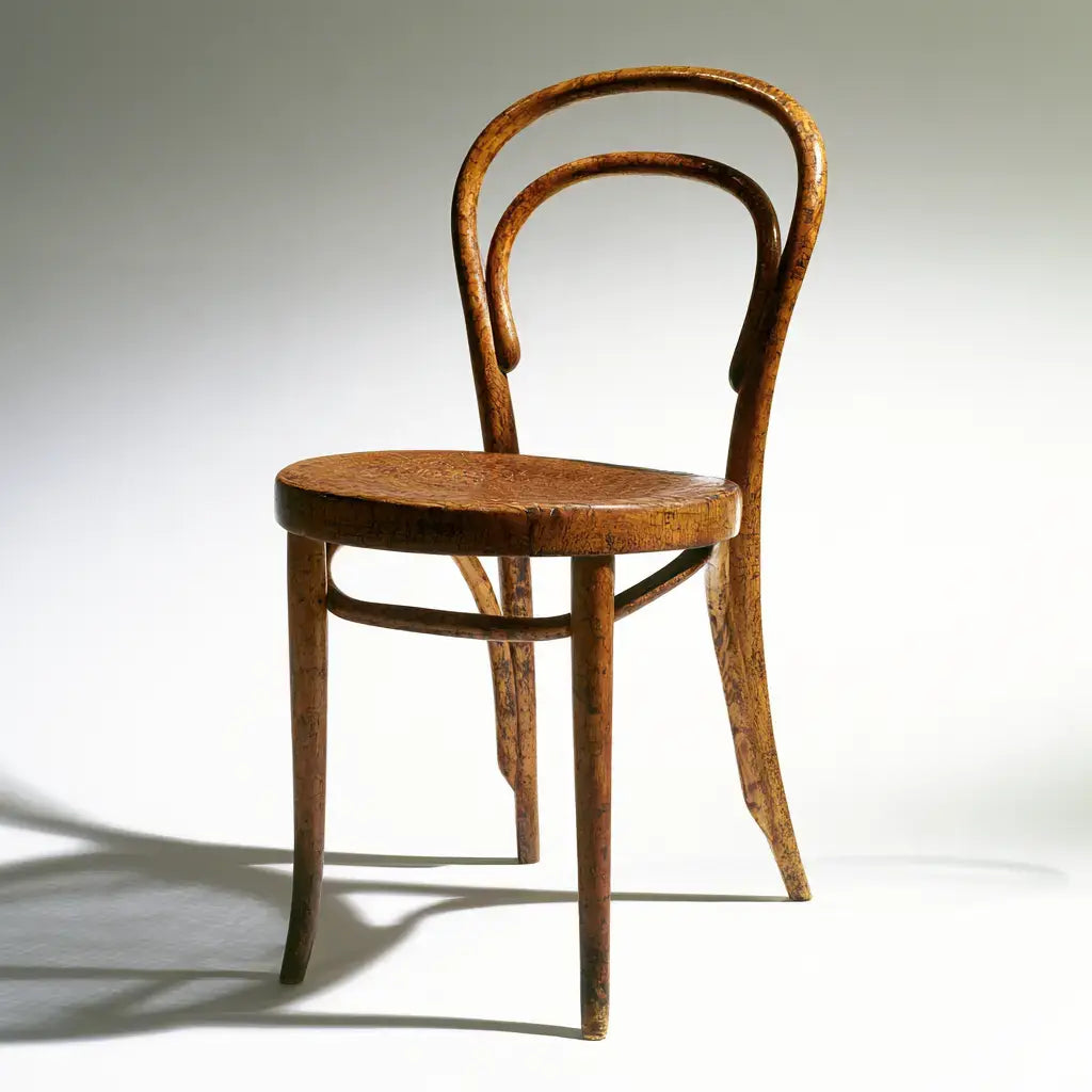 Silla con respaldo curvo de doble arco - marrón